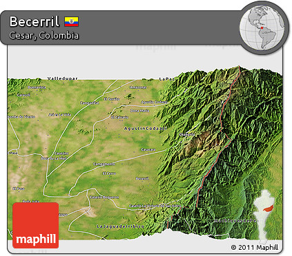 Satellite 3D Map of Becerril