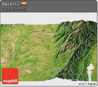 Satellite 3D Map of Becerril