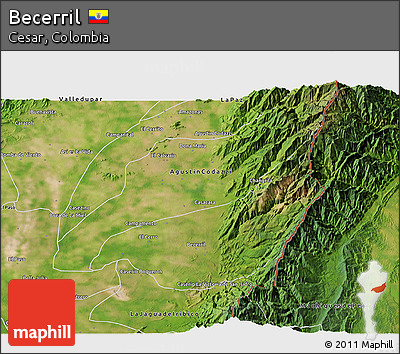 Satellite 3D Map of Becerril