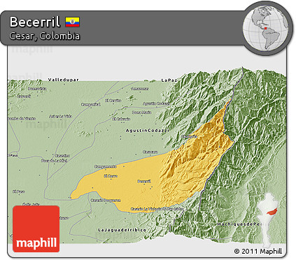Savanna Style 3D Map of Becerril