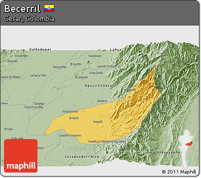 Savanna Style 3D Map of Becerril