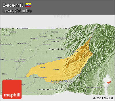 Savanna Style 3D Map of Becerril