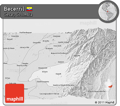 Silver Style 3D Map of Becerril