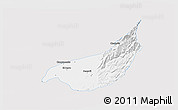 Silver Style 3D Map of Becerril, single color outside
