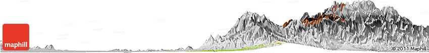 Physical Horizon Map of Becerril, lighten, desaturated