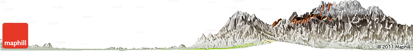 Physical Horizon Map of Becerril, lighten, semi-desaturated