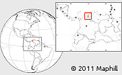Blank Location Map of Becerril, highlighted parent region, within the entire country
