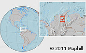 Gray Location Map of Becerril, hill shading