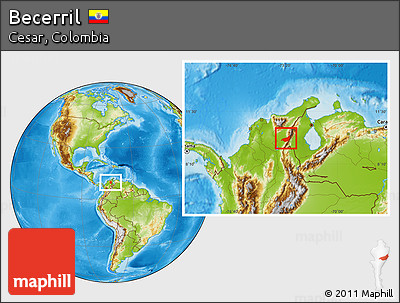Physical Location Map of Becerril