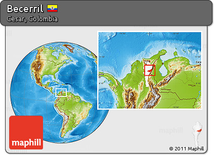 Physical Location Map of Becerril, highlighted parent region