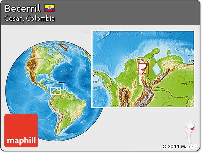 Physical Location Map of Becerril, highlighted parent region