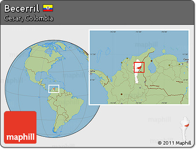 Savanna Style Location Map of Becerril, highlighted parent region