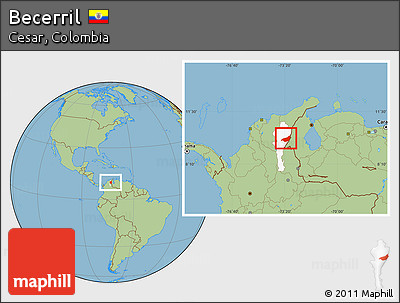Savanna Style Location Map of Becerril, highlighted parent region