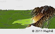 Physical Panoramic Map of Becerril, darken