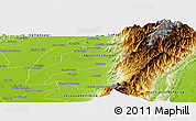 Physical Panoramic Map of Becerril