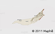 Shaded Relief Panoramic Map of Becerril, cropped outside
