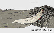 Shaded Relief Panoramic Map of Becerril, darken