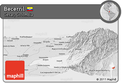 Silver Style Panoramic Map of Becerril