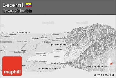 Silver Style Panoramic Map of Becerril