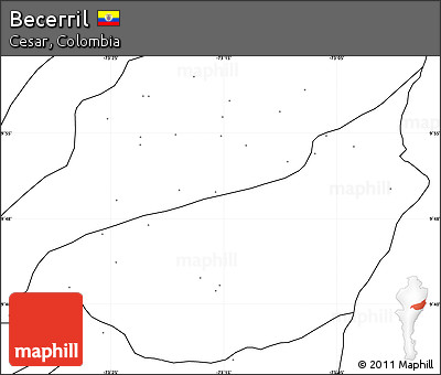 Blank Simple Map of Becerril, no labels