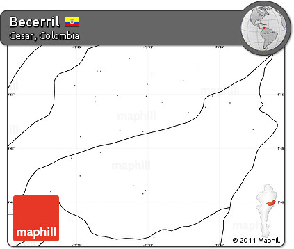Blank Simple Map of Becerril, no labels