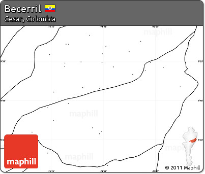 Blank Simple Map of Becerril, no labels