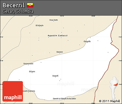 Classic Style Simple Map of Becerril