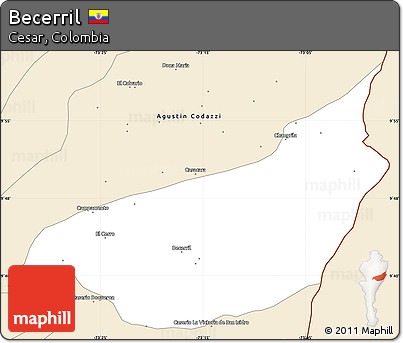 Classic Style Simple Map of Becerril