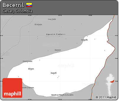 Gray Simple Map of Becerril