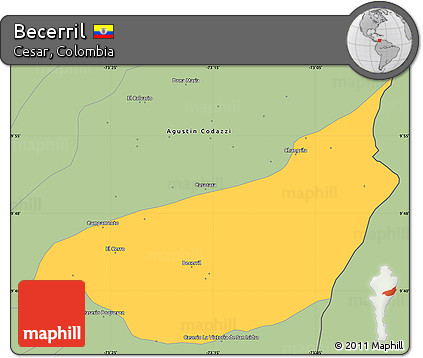 Savanna Style Simple Map of Becerril
