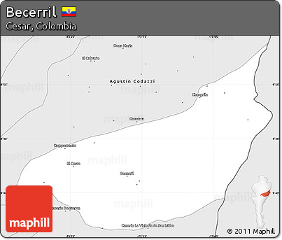 Silver Style Simple Map of Becerril