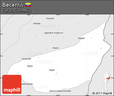 Silver Style Simple Map of Becerril