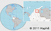 Gray Location Map of Bosconia, highlighted country