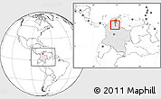Blank Location Map of Gamarra, highlighted country, highlighted parent region, within the entire country