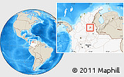 Shaded Relief Location Map of Gamarra, highlighted country