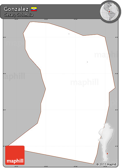 Gray Simple Map of Gonzalez, cropped outside