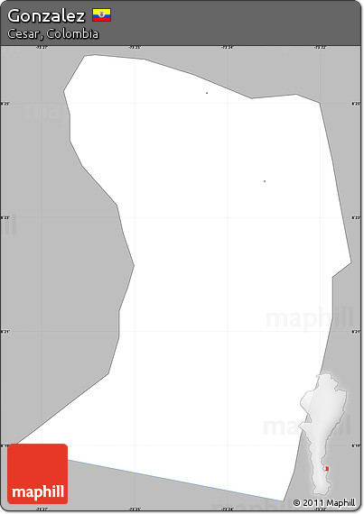 Gray Simple Map of Gonzalez, single color outside