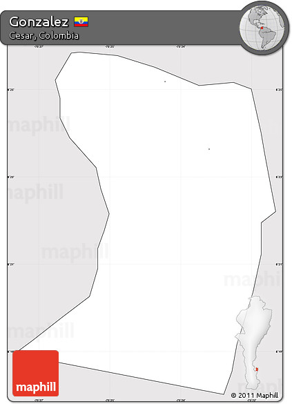 Silver Style Simple Map of Gonzalez, cropped outside