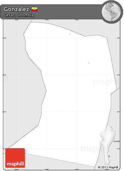 Silver Style Simple Map of Gonzalez
