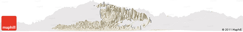 Shaded Relief Horizon Map of Cesar, single color outside