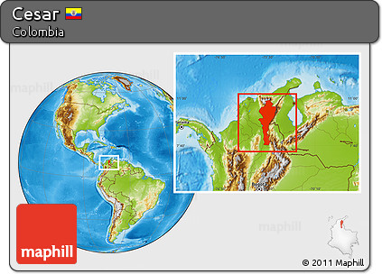 Physical Location Map of Cesar