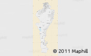 Classic Style Map of Cesar, single color outside