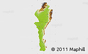 Physical Map of Cesar, single color outside