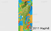 Satellite Map of Cesar, political outside