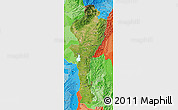 Satellite Map of Cesar, political shades outside