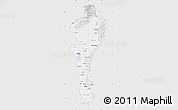 Silver Style Map of Cesar, single color outside