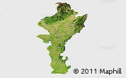 Satellite Panoramic Map of Cesar, single color outside