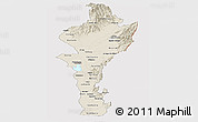 Shaded Relief Panoramic Map of Cesar, cropped outside