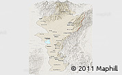 Shaded Relief Panoramic Map of Cesar, lighten