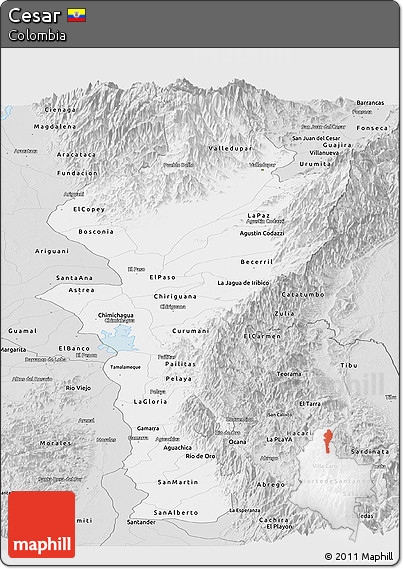 Silver Style Panoramic Map of Cesar